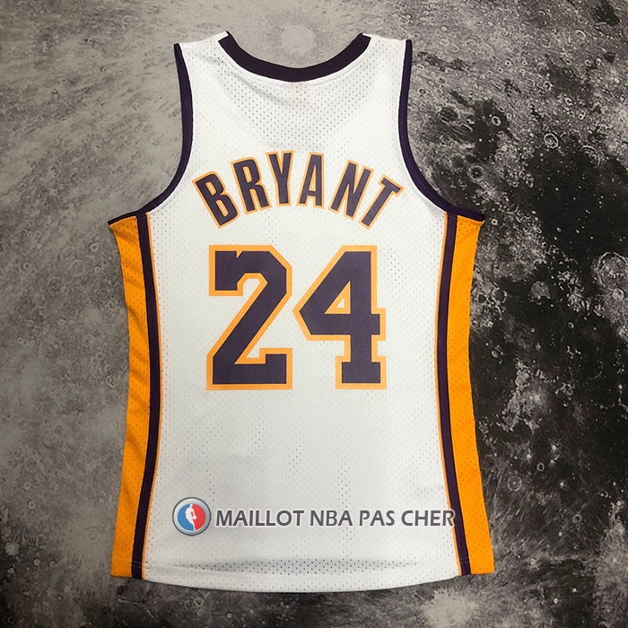 Maillot Los Angeles Lakers Kobe Bryant NO 24 Mitchell & Ness 2009-10 Blanc